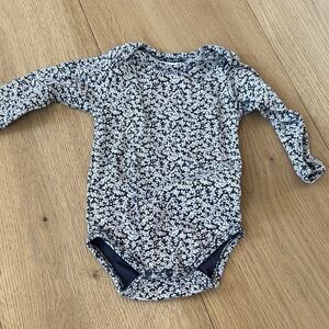Jamie Kay Black and White Floral Bodysuit 6/12m